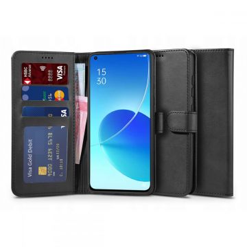 Husa TECH-PROTECT Wallet compatibila cu Oppo Reno 6 5G Black
