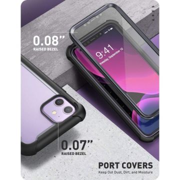 Carcasa 360 grade Supcase i-Blason Ares compatibila cu iPhone 11 cu protectie display, Negru