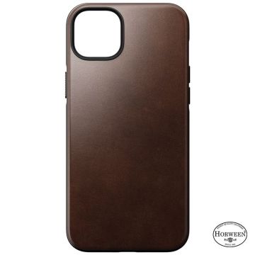 Carcasa din piele naturala NOMAD Modern Leather MagSafe compatibila cu iPhone 14 Plus Brown