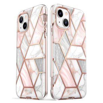 Carcasa stylish Supcase Cosmo compatibila cu iPhone 14 Plus, Protectie display, Marble