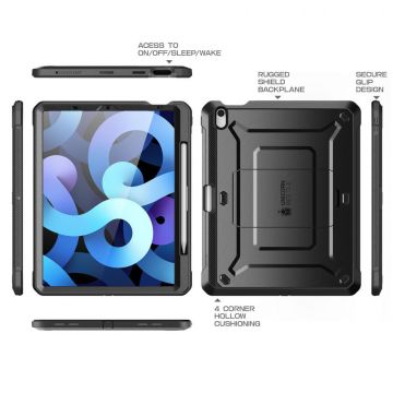 Carcasa Supcase Unicorn Beetle Pro compatibila cu iPad Air 4 2020 / 5 2022 cu protectie display, Negru