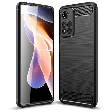 Carcasa TECH-PROTECT TPUCARBON compatibila cu Xiaomi Redmi Note 11 Pro Plus Black