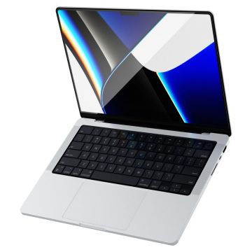 Folie protectie Spigen Tempered Glass Full Cover compatibila cu MacBook Pro 14 inch 2021/2022/2023 Black
