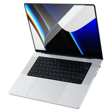 Folie protectie Spigen Tempered Glass Full Cover compatibila cu MacBook Pro 16 inch 2021/2022/2023 Black