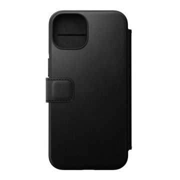 Husa din piele naturala NOMAD Leather Folio MagSafe compatibila cu iPhone 14 Black