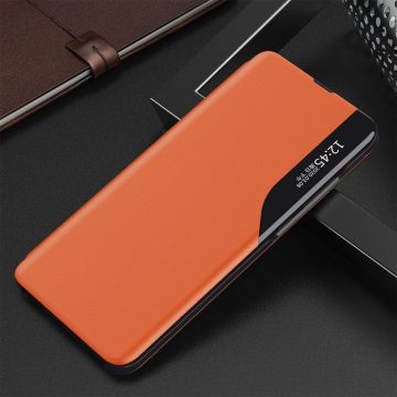 Husa Eco Leather View compatibila cu Xiaomi Poco F3/Mi 11i Orange