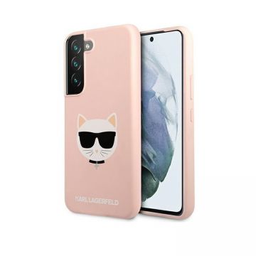 Husa Karl Lagerfeld KLHCS22MSLCHPI compatibila cu Samsung Galaxy S22 Plus, Silicone Choupette Head, Roz