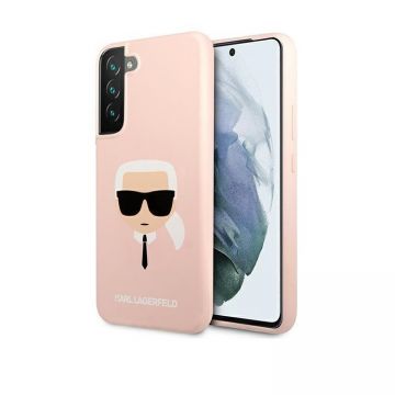 Husa Karl Lagerfeld KLHCS22MSLKHPI compatibila cu Samsung Galaxy S22 Plus, Silicone Karl`s Head, Roz