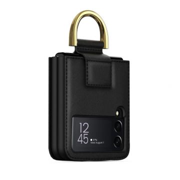 Husa TECH-PROTECT Wallet Chain compatibila cu Samsung Galaxy Z Flip 4 5G Black