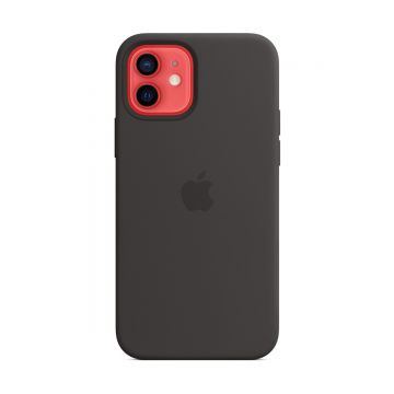 Capac protectie spate Apple Silicone Case MagSafe pentru iPhone 12 / iPhone 12 Pro Black