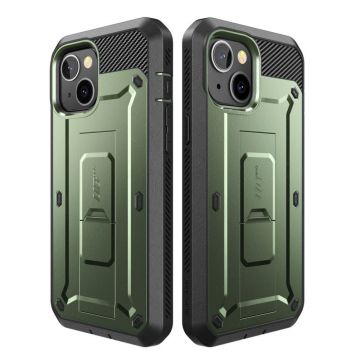 Carcasa 360 grade Supcase Unicorn Beetle Pro compatibila cu iPhone 14 Plus, Protectie display, Verde