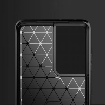 Carcasa Flexible Carbon compatibila cu Samsung Galaxy S21 Ultra Black