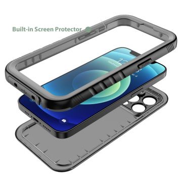 Carcasa waterproof TECH-PROTECT Shellbox compatibila cu iPhone 14 Pro Max, IP68, Protectie display, Negru