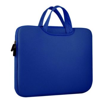 Geanta universala laptop 15.6 inch rezistenta la stropire din neopren, Navy Blue