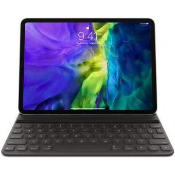 Husa Apple Smart Keyboard Folio mxnk2z/a pentru tableta iPad Pro 11inch gen2 / gen4 / Apple iPad Air 4 (2020), Layout INT (Negru)