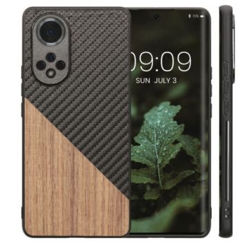 Husa Kwmobile pentru Honor 50, Lemn, Maro/Negru, 59062.01