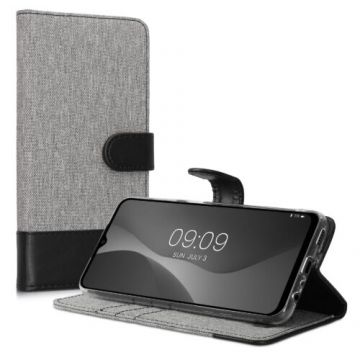 Husa Kwmobile pentru Samsung Galaxy M33 5G, Textil, Gri/Negru, 58357.22