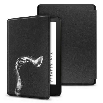 Husa Tech-Protect Smartcase compatibila cu Amazon Kindle Paperwhite V/5 si Signature Edition (2021) Black Cat