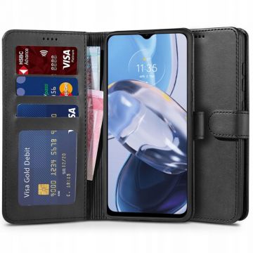 Husa TECH-PROTECT Wallet compatibila cu Motorola Moto E22/E22i Black