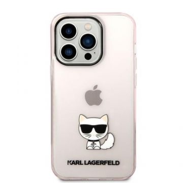 Husa Cover Karl Lagerfeld Choupette Logo pentru iPhone 13/14 Pink