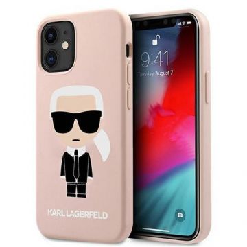 Husa de protectie pentru iPhone 12 Mini, Karl Lagerfeld, Silicon, Bej