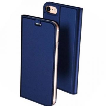 Husa iPhone SE 2020 / iPhone 8 / iPhone 7 / iPhone 6S / iPhone 6, Flip / Book, Stand si Buzunar Card, DUX DUCIS, Piele, Albastru