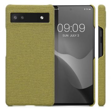 Husa Kwmobile pentru Google Pixel 6a, Textil, Galben, 57797.06