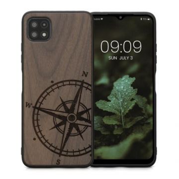 Husa Kwmobile pentru Samsung Galaxy A22 5G, Lemn, Maro, 56846.02