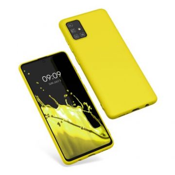 Husa Kwmobile pentru Samsung Galaxy A51, Silicon, Galben, 51196.165