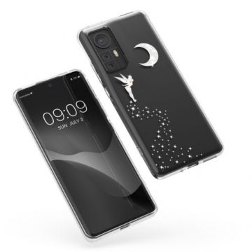 Husa Kwmobile pentru Xiaomi 12/12X, Silicon, Transparent/Argintiu, 57097.01