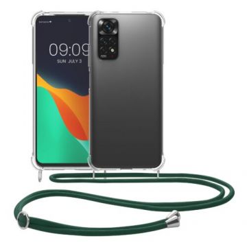 Husa Kwmobile pentru Xiaomi Redmi Note 11/Redmi Note 11s, Silicon, Transparent/Verde, 57374.80