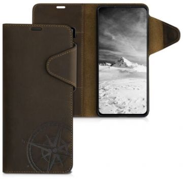 Husa pentru Xiaomi Redmi Note 10 Pro, Piele naturala, Maro, 55501.01