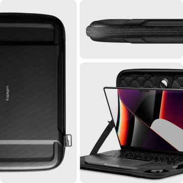 Husa Spigen Rugged Armor Pouch Pro compatibila cu laptop 15/16 inch Black