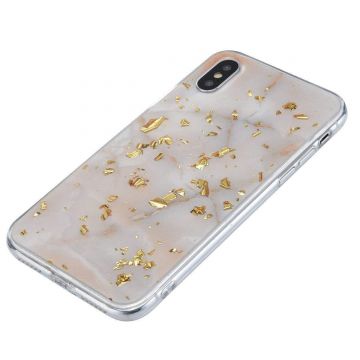 Husa cu foita de aur 24K pentru Iphone X/XS, culoare Champagne