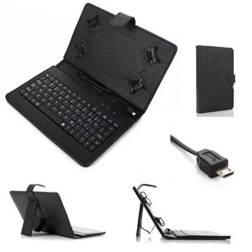 Husa Tableta 9 Inch Cu Tastatura Micro Usb Negru