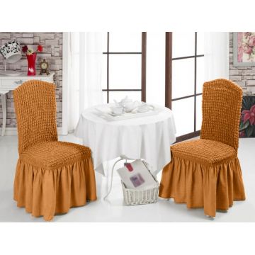 Set 6 huse elastice scaun, Bulsan, poliester, mustar Set 6 huse elastice scaun, Bulsan, poliester, mustar