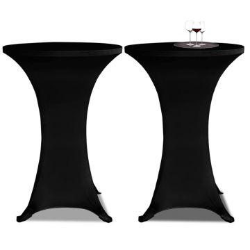 vidaXL Husă de masă cu picior Ø60 cm, 4 buc., negru, elastic