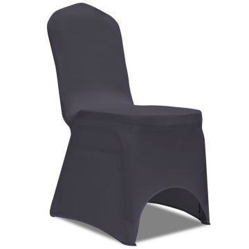 vidaXL Husă de scaun elastică, 6 buc., antracit