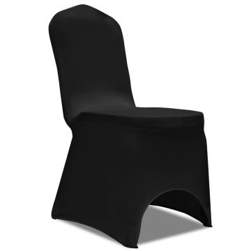 vidaXL Husă de scaun elastică, 6 buc., negru