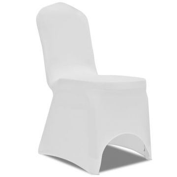 vidaXL Huse de scaun elastice, 30 buc., alb
