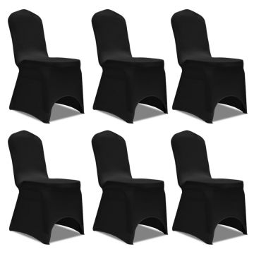 vidaXL Huse elastice pentru scaun, 12 buc., negru