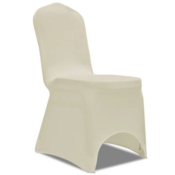 vidaXL Huse elastice pentru scaun, 24 buc., crem