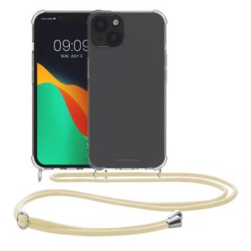 Husa Kwmobile pentru Apple iPhone 13, Silicon, Transparent/Galben, 55949.158