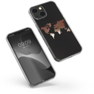 Husa Kwmobile pentru Apple iPhone 13, Silicon, Transparent/Rose Gold, 57143.06