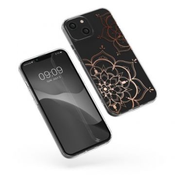 Husa Kwmobile pentru Apple iPhone 14, Silicon, Transparent/Rose Gold, 59204.03