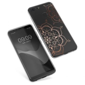 Husa Kwmobile pentru Honor 9 Lite, Silicon, Transparent/Rose Gold, 49838.03