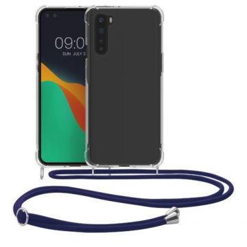 Husa Kwmobile pentru OnePlus Nord, Silicon, Transparent/Albastru, 51875.04