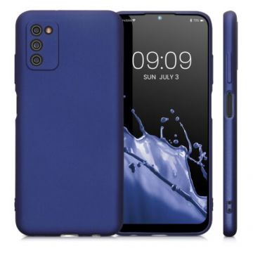 Husa Kwmobile pentru Samsung Galaxy A03s, Silicon, Albastru, 56518.64