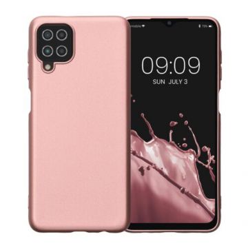 Husa Kwmobile pentru Samsung Galaxy A12, Silicon, Rose Gold, 57947.31