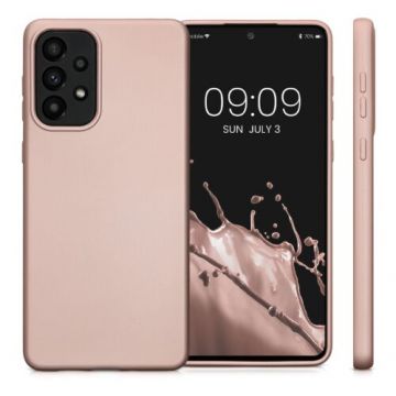 Husa Kwmobile pentru Samsung Galaxy A73 5G, Silicon, Rose Gold, 57959.31